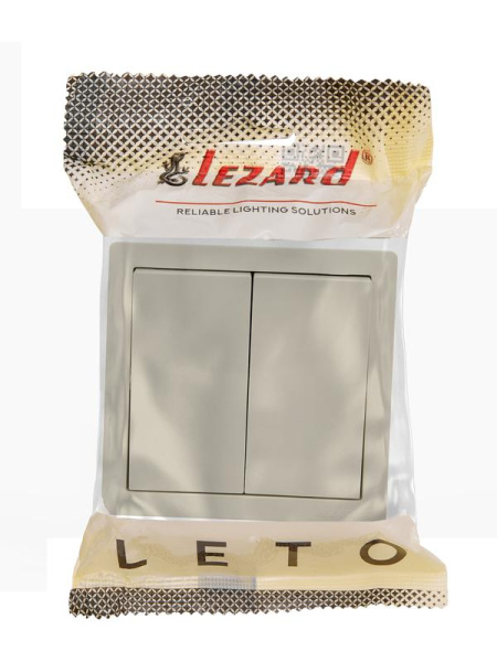 Выключатель 2-кл. ОП LETO крем LEZARD 752-0300-101