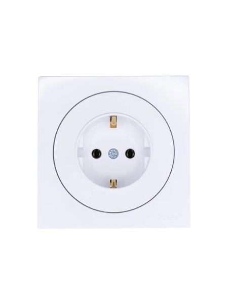 Розетка 1-м OSEN IP20 с заземл. ПБТ бел. LEZARD 743-0288-122B