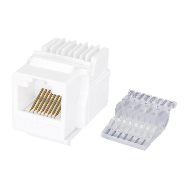 Модуль розеточный Keystone Jack 8P8C RJ-45 UTP кат.5E заделка без инструмента бел. (DIY) SUPRLAN 10-0312-1