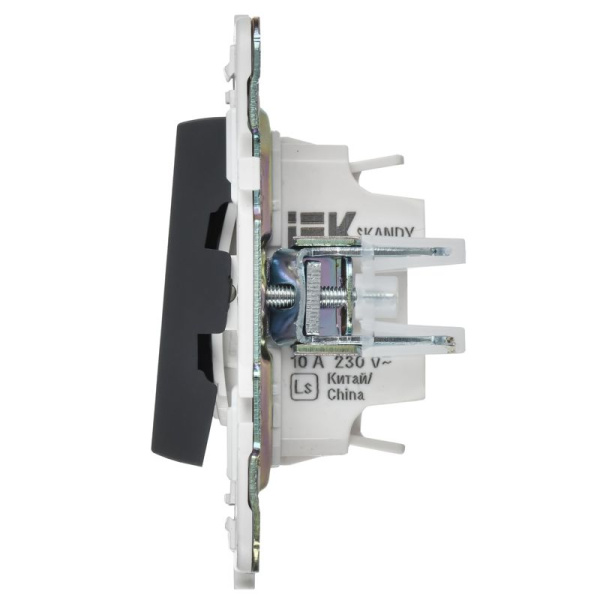Выключатель 2-кл. SKANDY 10А SK-V16G для отелей с индикацией графит IEK SK-V20-2-10-K53