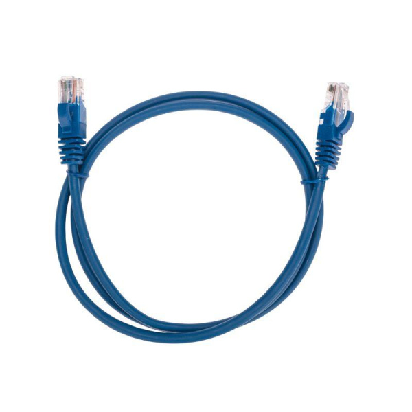 Патч-корд U/UTP CAT 5e RJ45-RJ45 26AWG LSZH син. 1м Rexant 02-0104-1