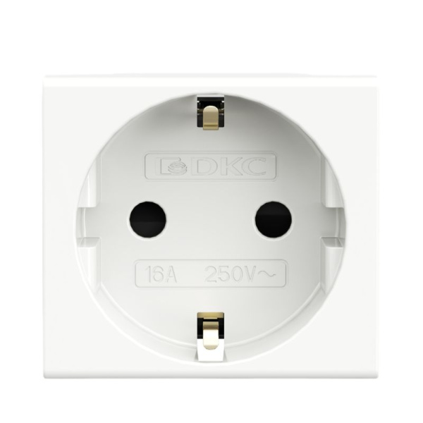 Розетка 1-м 2мод. Viva 16А IP20 2P+E с заземл. защ. шторки бел. DKC 45005