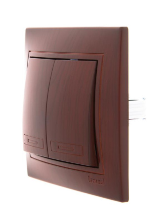 Выключатель 2-кл. СП Mira 10А вишня LEZARD 701-0601-101