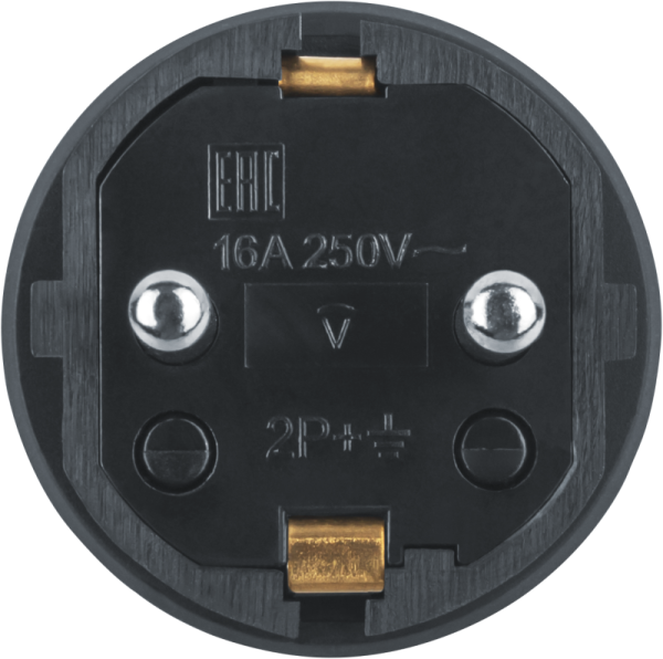Вилка прямая 61 368 NCA-PLR02-16A-E-IP44-BL с заземл. каучук черн. Navigator 61368