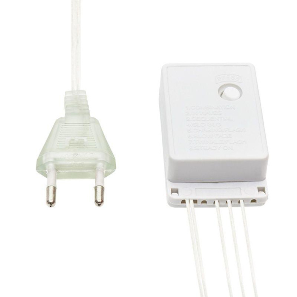 Гирлянда светодиодная "Мишура LED" 3м 288LED тепл. бел. 18Вт 220-240В IP20 провод ПВХ прозр. Neon-Night 303-606