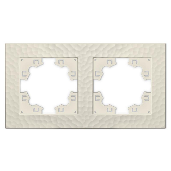 Рамка 2-м Афина фактурная универс. слоновая кость (ivory) Universal A10044-I