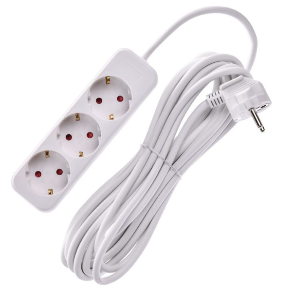 Удлинитель 3х5м 10А У03 ПВС 3х1 бел. UMA IEK UM-YP10-10-03-05-Z-K01