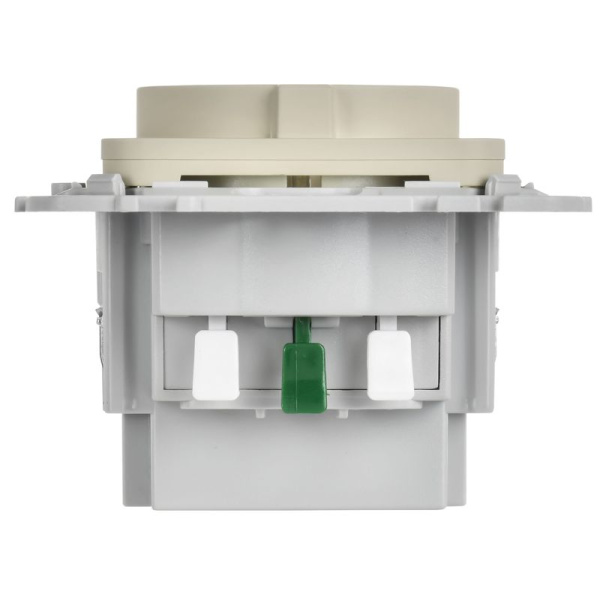Розетка 1-м СП FLITE РСЮша11-1-ФлСл 16А с USB A+A 3.1А с заземл. с защ. шторками безвинтовое крепление механизм сливочный IEK FI-R14-16-1-U21-D31-K86
