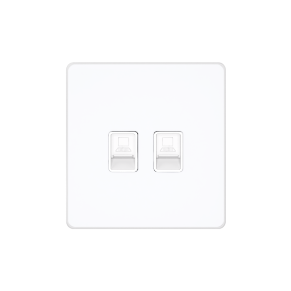 Розетка информационная 2-м СП Systeme Infinity RJ45 кат.5E IP20 арктич. лед SE FSE000185