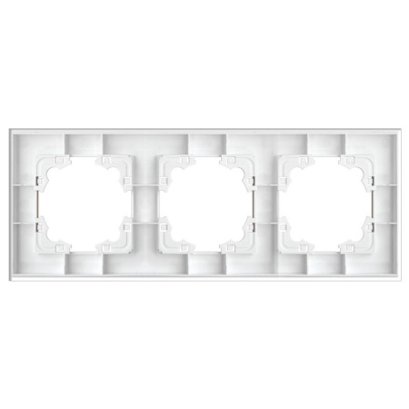 Рамка 3-м Афина стеклянная сл. кость (ivory) UNIVersal 2274