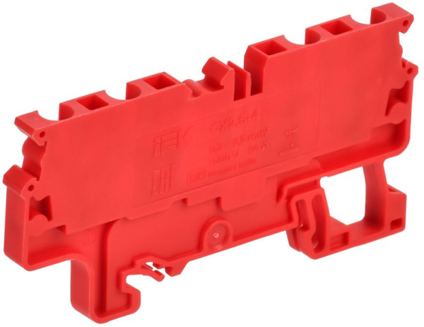 Клемма пружинная CX2.5-4 четырехконтактная красн. ARMAFIX IEK AF-CT42-00-4-K04-002
