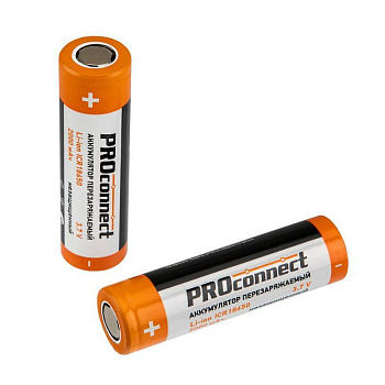 Аккумулятор Li-ion 18650 3.7В 2000мА.ч unprotected PROCONNECT 30-2000