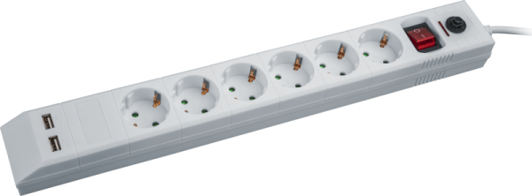 Удлинитель с сетевым фильтром 6х1.8м с заземл. 16А IP20 71 864 NSP-USB-06-180-ESC-3х1 3х1 Navigator 71864