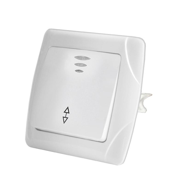 Переключатель проходной 1-кл. СП Маргарита 10А IP20 с подсветкой бел. UNIVersal М0125