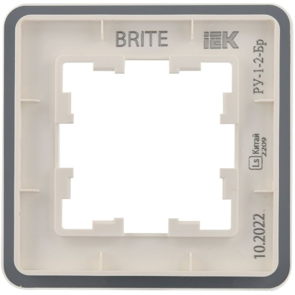 Рамка 1-м BRITE РУ-1-2-Бр стекло бел. RE IEK BR-M12-G-41-K01