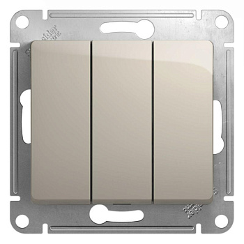 Выключатель 3-кл. СП Glossa 10А IP20 (сх. 3) 10AX механизм молочн. SE GSL000931