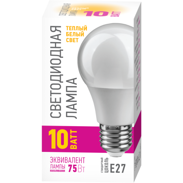 Лампа светодиодная 82 910 OLL-A55-10-230-2.7K-E27-PROMO 10Вт грушевидная 2700К E27 220-240В ОНЛАЙТ 82910