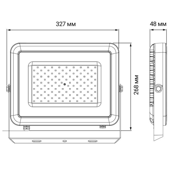 Прожектор светодиодный PFL-S2 100Вт 6500К IP65 220–240В ДО с клапаном закален. матов. стекло сер. JazzWay 2853325D