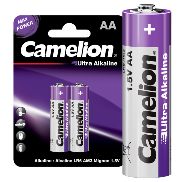 Элемент питания алкалиновый AA/LR6 1.5В Ultra BL-2 (уп.2шт) Camelion 14982