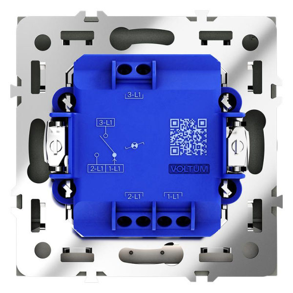 Переключатель проходной 1-кл. СП S70 10А с подсветкой механизм графит Voltum VLS010407