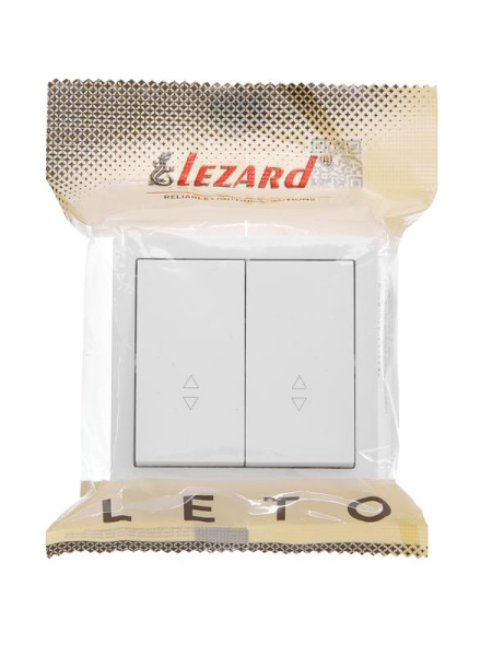 Выключатель проходной 2-кл. ОП LETO бел. LEZARD 752-0200-106