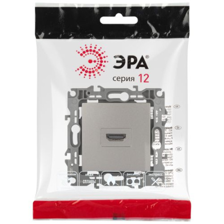 Розетка Эра12 12-3114-16 HDMI титан Эра Б0065714