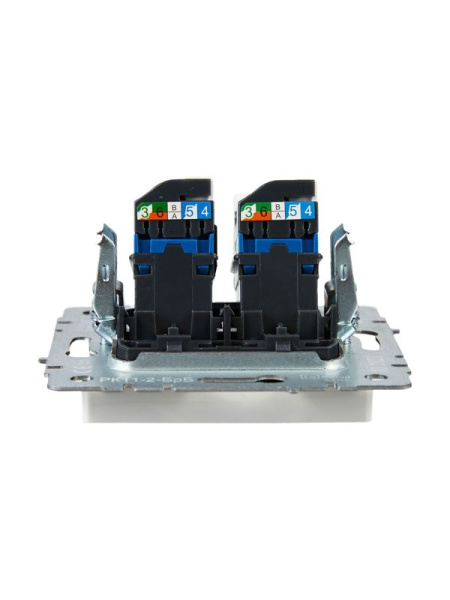 Розетка компьютерная двойн. СП RJ45 кат.6 BRITE РК11-2-БрБ механизм бел. IEK BR-K20-2-K01