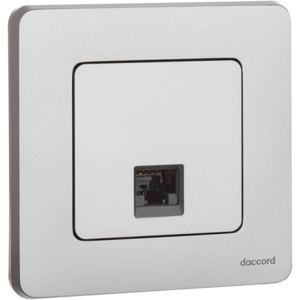 Розетка компьютерная Inspiria RJ45 кат.6 UTP механизм алюм. IEK 673832