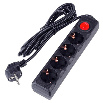 Удлинитель 4х3м с заземл. 16А Ultra S-GCU4-3B BLACK черн. Uniel UL-00010023
