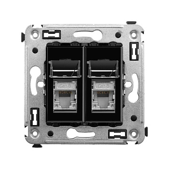 Розетка компьютерная 2-м СП Avanti "Черный квадрат" RJ45 кат.6 экранир. DKC 4402394