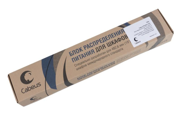 Блок евророзеток PDU-6P-F-2EU для 19дюйм шкафов горизонт. 6 розеток фильтр 16А выкл. шнур 2м алюм. корпус немецкий стандарт Cabeus 7296c