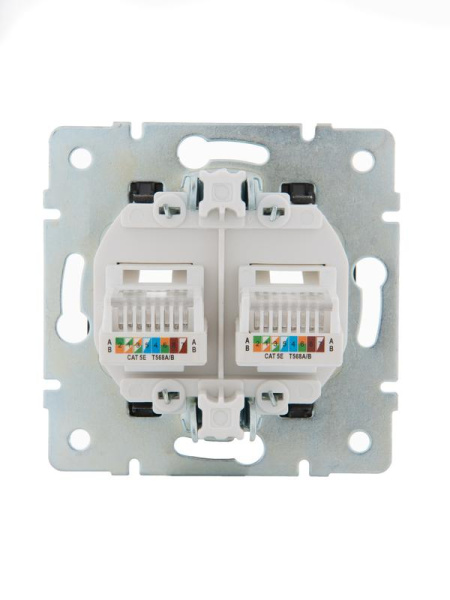 Розетка компьютерная 2-м СП Karina RJ45 механизм черн. бархат LEZARD 707-4288-141