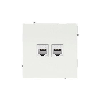 Розетка компьютерная 2-м KANT RJ45 кат.5E без шторки бел. магнолия DKC 7000664