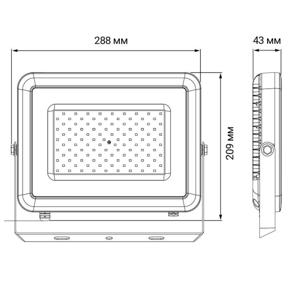 Прожектор светодиодный PFL-S2 70Вт 6500К IP65 220–240В ДО с клапаном закален. матов. стекло сер. JazzWay 2853318D