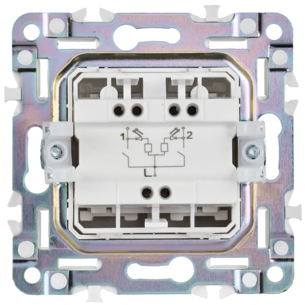 Выключатель 2-кл. SKANDY 10А SK-V09Sh с индикацией шампань IEK SK-V20-1-10-K37