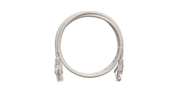 Патч-корд кат.5E (класс D) U/UTP 4 пары 24 AWG (7х0.205мм) 100МГц 2хRJ45 (8P8C) BC чистая медь LSZH нг(А)-HFLTx 3м сер. NIKOMAX NMC-PC4UD55B-030-C-GY