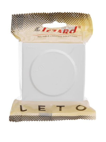 Розетка 1-м ОП LETO с заземл. с крышкой LETO ПБТ бел. LEZARD 752-0200-123B