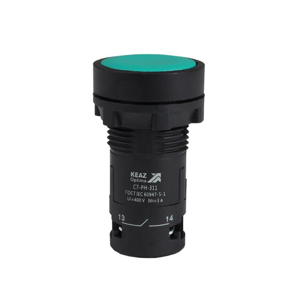 Кнопка с фиксацией OptiSignal Compact D22 С7-PH-311 зел. 1НО+1НЗ XB7NH35 КЭАЗ 362074