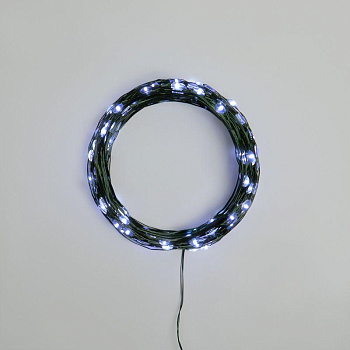 Гирлянда "Роса" 20м 200LED бел. IP20 230В с контроллером провод зел. Neon-Night 303-265