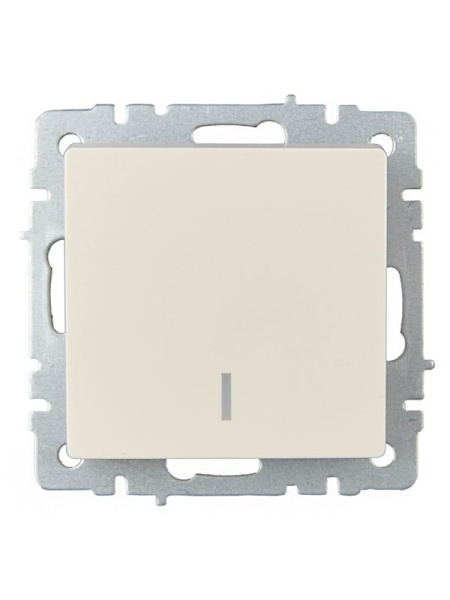 Выключатель 1-кл. СП BRITE ВС10-1-1-БрКр 10А с индик. механизм беж. IEK BR-V10-1-10-K10