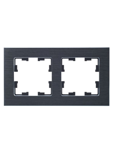 Рамка 2-м BRITE РУ-2-1-БрА металл алюм. IEK BR-M22-M-K47