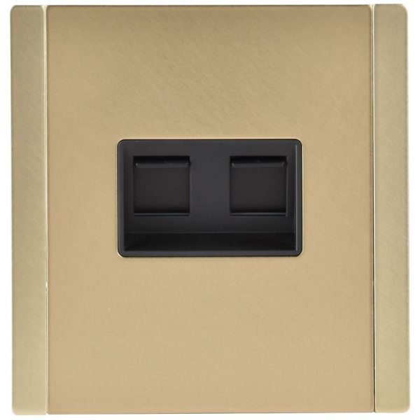 Розетка компьютерная 2-м СП FORTE&PIANO FP633M RJ45 кат.5E IP20 шампань IEK FP-K20-1-M-K37