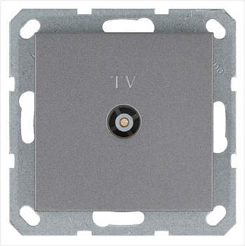 Розетка телевизионная оконечная TV Ф9.5мм механизм алюм. Jasmart G6001S