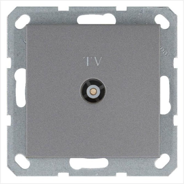 Розетка телевизионная оконечная TV Ф9.5мм механизм алюм. Jasmart G6001S