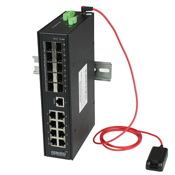 Коммутатор промышленный управляемый (L2+) Ultra PoE SW-808010/ILS(port 90Вт 720Вт) Gigabit Ethernet на 8GE PoE + 10 GE SFP порта с функцией мониторинга температуры/ OSNOVO 13747