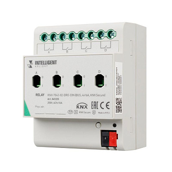 Модуль релейный KNX-7043-82-DRO-DIN (BUS 4х16А KNX Secure) IP20 пластик INTELLIGENT ARLIGHT 041225