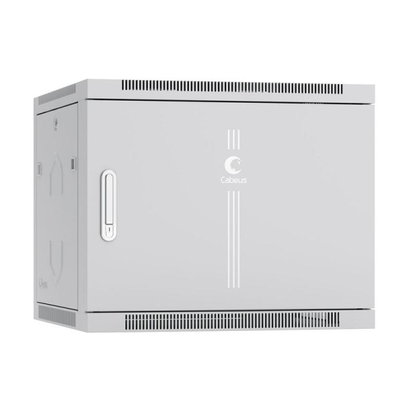 Шкаф телекоммуникационный настенный SH-05F-9U60/45m 19дюйм 9U 600х450х501мм дверь метал. сер. (RAL 7035) Cabeus 7105c