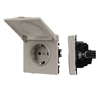 Механизм розетки SCT-NOBE-MCP-SFPL-CA 230В 16А влагозащ. кашемир Arlight 059440