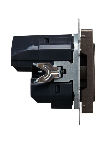 Розетка BRITE РЮш11-1-БрТБ 16А с USB A+C 18Вт с заземл. защ. шторки темн. механизм бронза IEK BR-R14-16-U22-018-K45