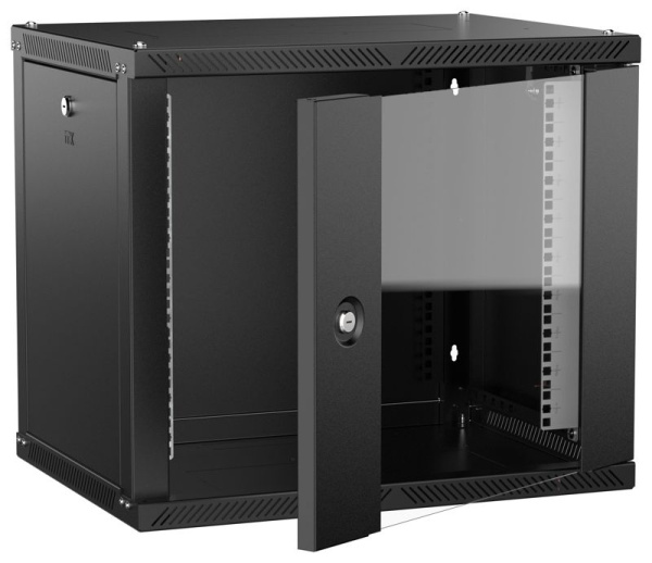Шкаф LINEA W 2.0 9U 600х450мм дверь стеклян. черн. ITK LWR5-09U64-GF-2